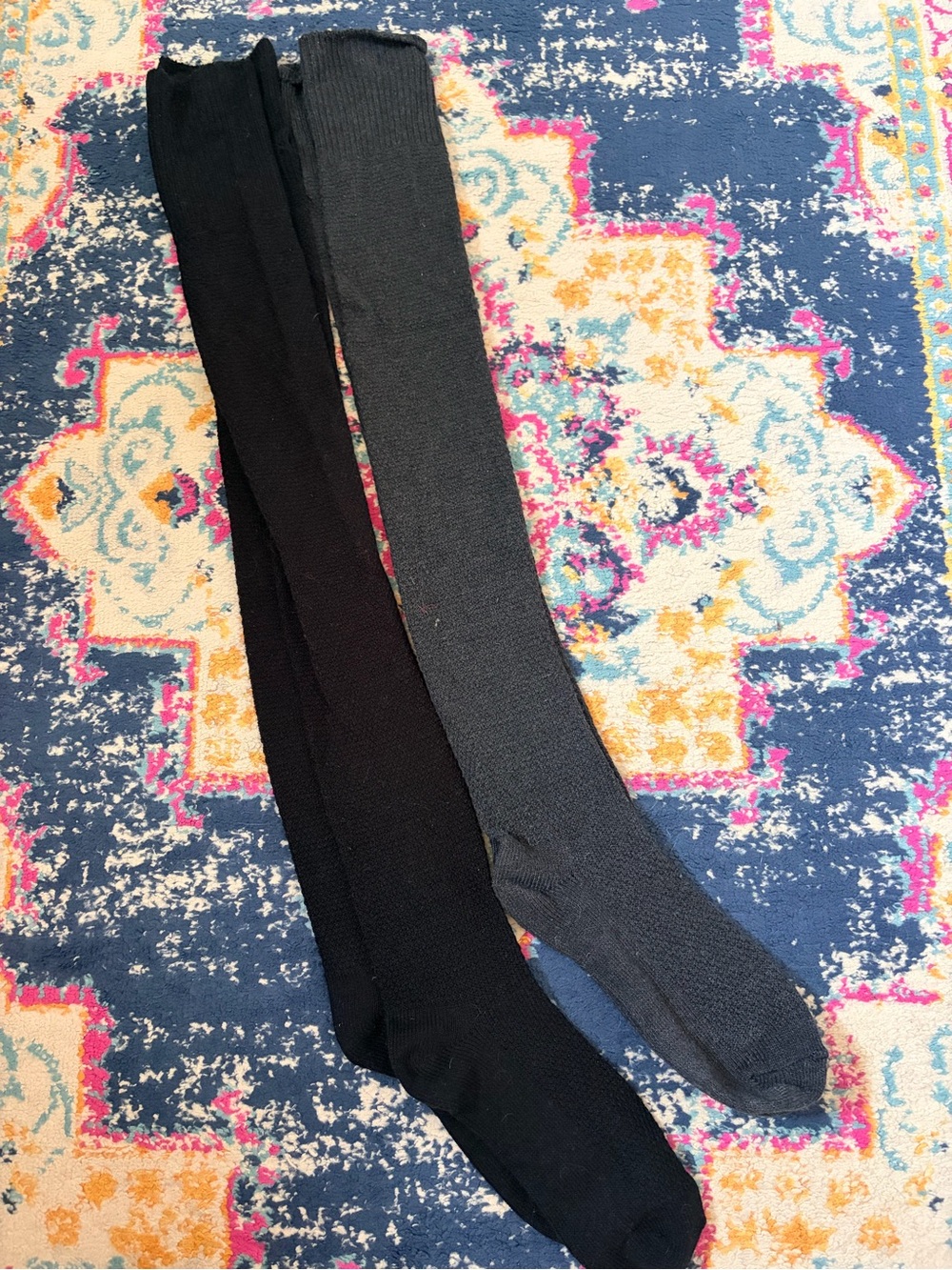 Over-the-Knee Socks - Black & Charcoal